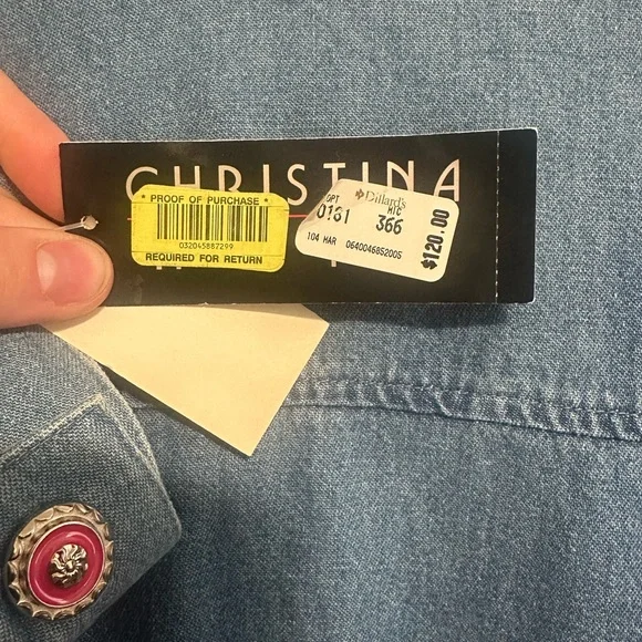 Blue Denim Jacket with Pink and Blue Embroidery - Picture 7 of 7